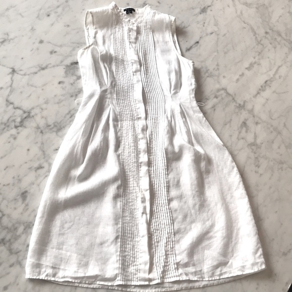 theory white linen dress